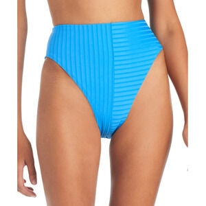 Sanctuary Refresh High Waist High Leg Bikini Bottoms Blue Moon Size L